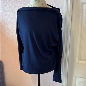 Lilly Pulitzer Navy Off-the-Shoulder Long Sleeve Top